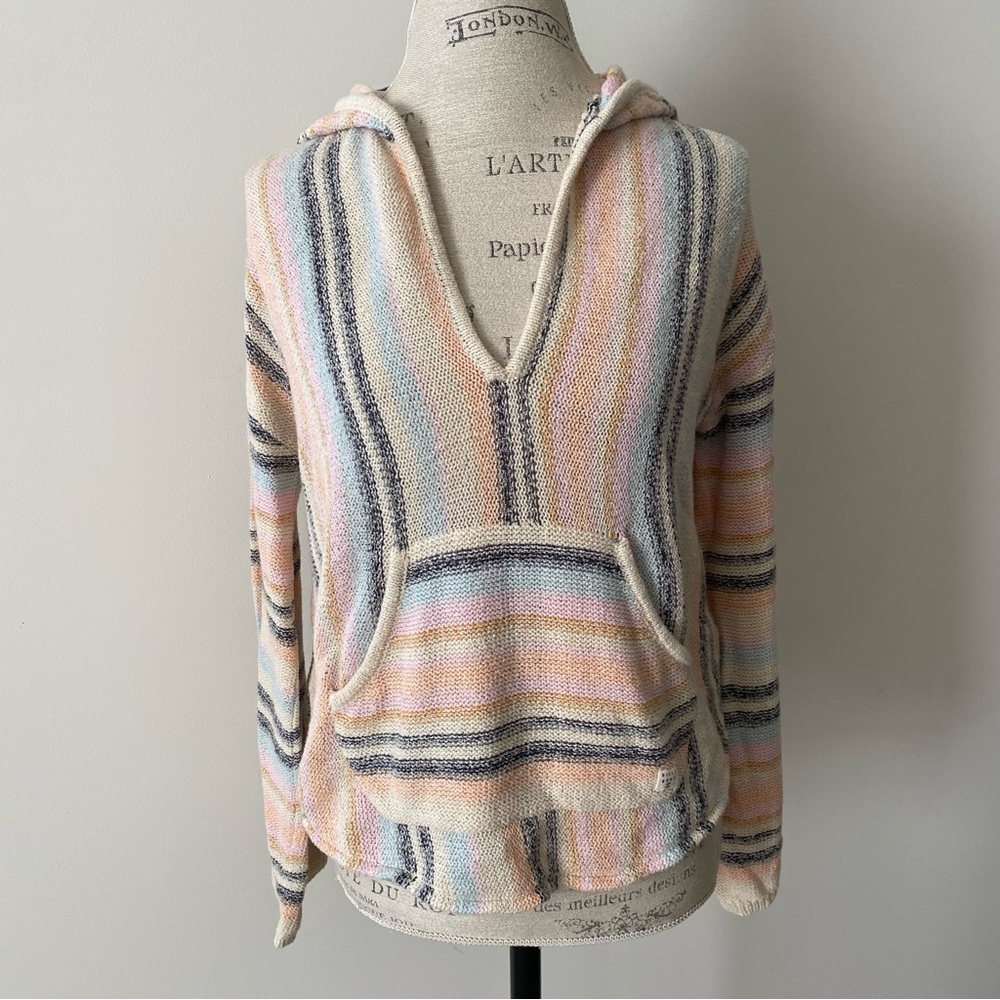 Billabong Baja Beach Striped Hooded Knit Sweater